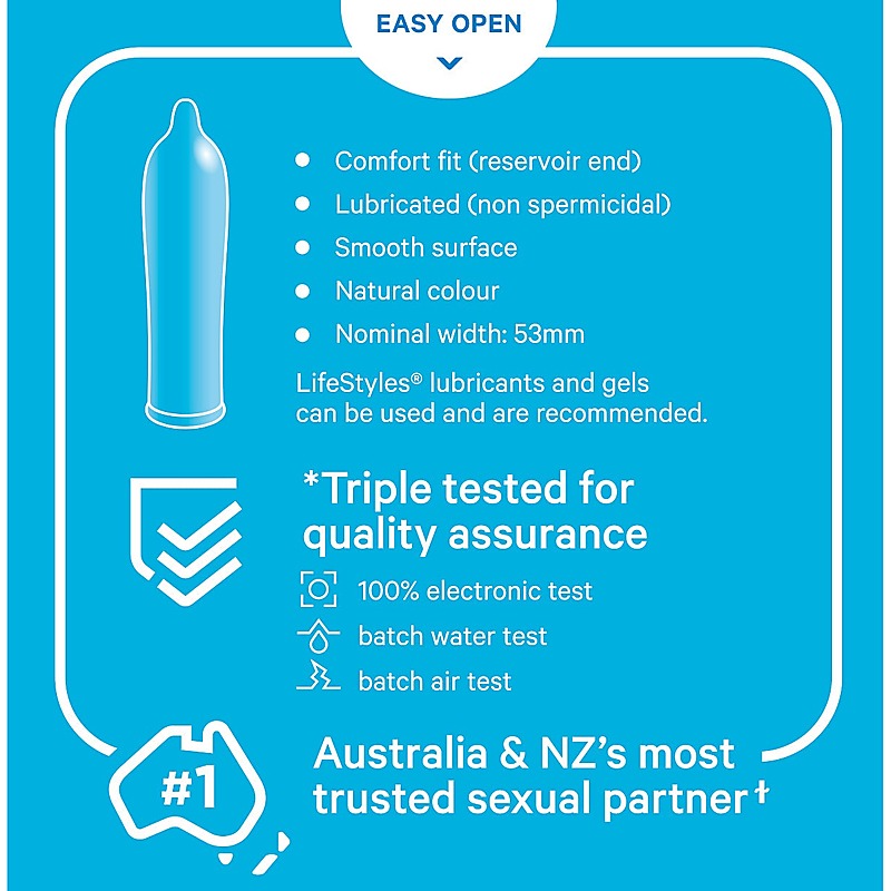 Lifestyles Regular Comfort Fit Condoms By Ansell - Condoms