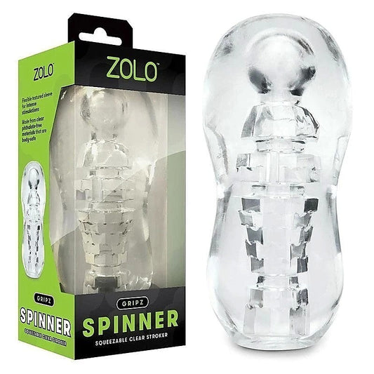 Zolo Gripz Spinner Squeezable Adjustable Male Stroker Clear