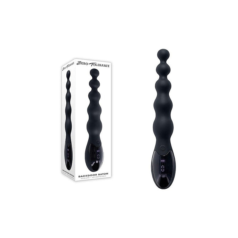 Zero Tolerance Backdoor Baton Vibrating Anal Bead Black - Anal Beads and Balls