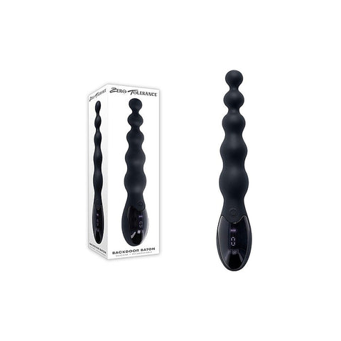 Zero Tolerance Backdoor Baton Vibrating Anal Bead Black - Anal Beads and Balls