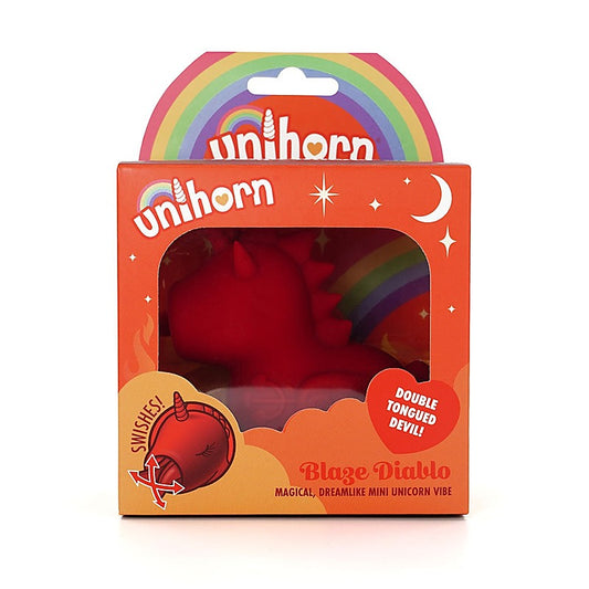 Unihorn Blaze Diablo USB Rechargeable Forked Tongue Flicking Stimulator Red - Finger and Tongue Vibrators