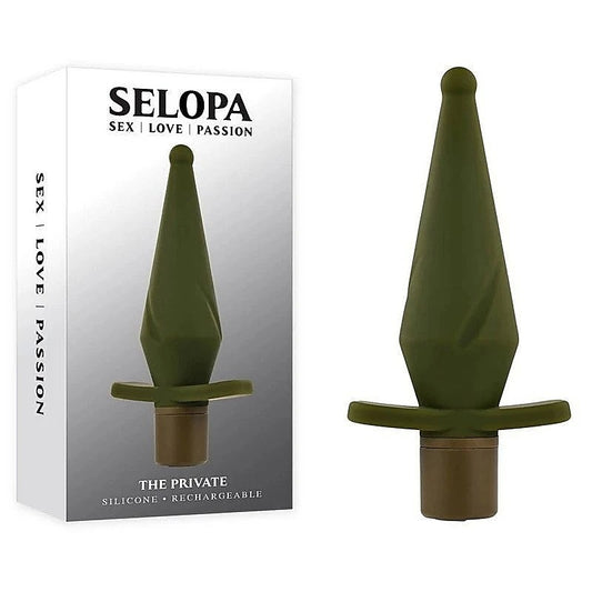 Selopa THE PRIVATE USB Rechargeable Vibrating Butt Plug Green - Butt Plugs