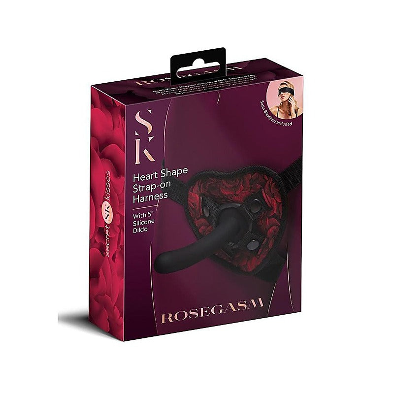 Secret Kisses Rosegasm Heart Shaped Strap On Harness - Strap On Sextoys