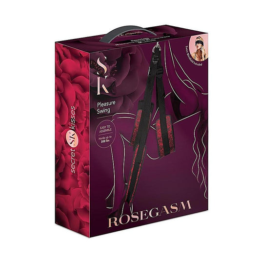 Secret Kisses ROSEGASM Pleasure Sex Swing Black/Red - Sex Swings And Slings