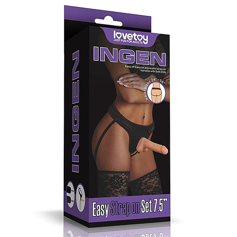 Ingen Easy 19 Cm Strap-On Realistic Dildo By Lovetoy - Strap On Sextoys