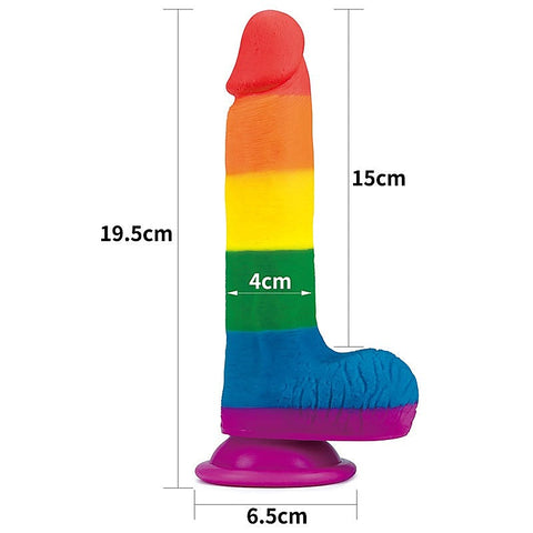 Lovetoy Prider 19 cm Realistic Dong Rainbow