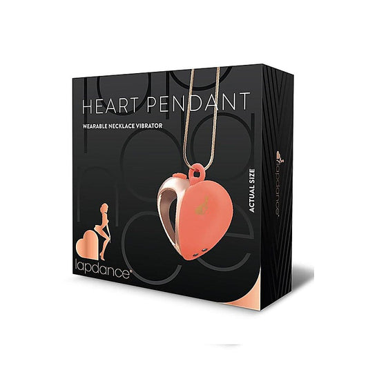 Secret Kisses LAPDANCE Heart Pendant Wearable Necklace Vibrator Pink/Rose Gold - Personal Massagers