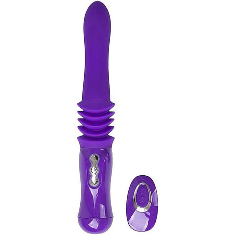 Maia Monroe USB Rechargeable Thrusting Remote Control Vibrator Purple - Remote Control Vibrators