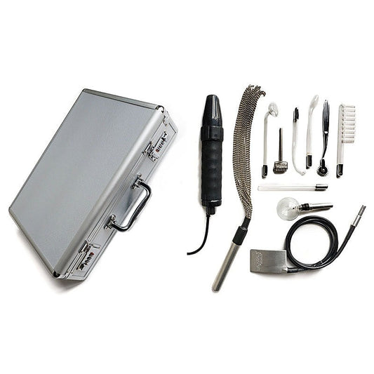 The Stockroom KinkLab Agent Noir Neon Wand 11 Piece E-Stimulation Kit - Electro Sex
