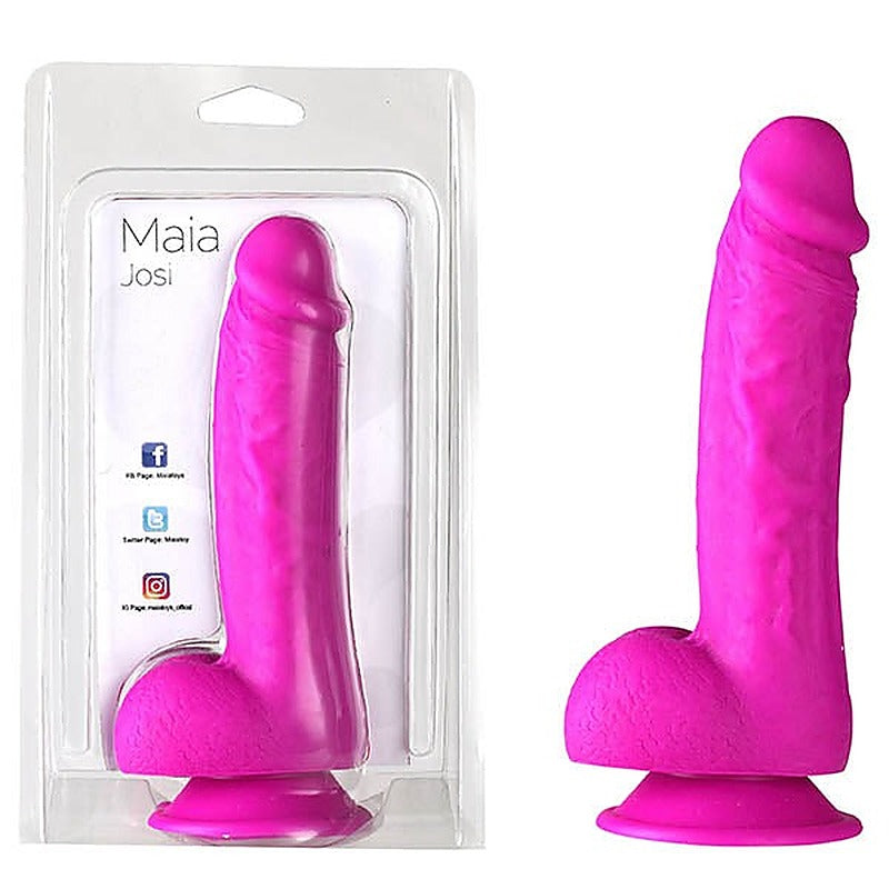 Maia Josi Super Strong Suction Base Realistic Dong Purple 20.3cm - Realistic Dildos