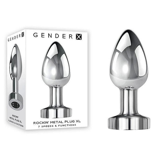 Gender X ROCKIN USB Rechargeable Vibrating Butt Plug XL Chrome - Butt Plugs