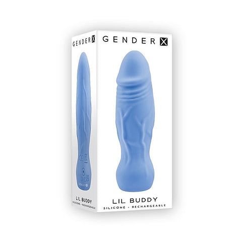 Gender X LIL BUDDY Pocke Size Silicone Vibrator Light Blue - Mini & Slim Vibrators