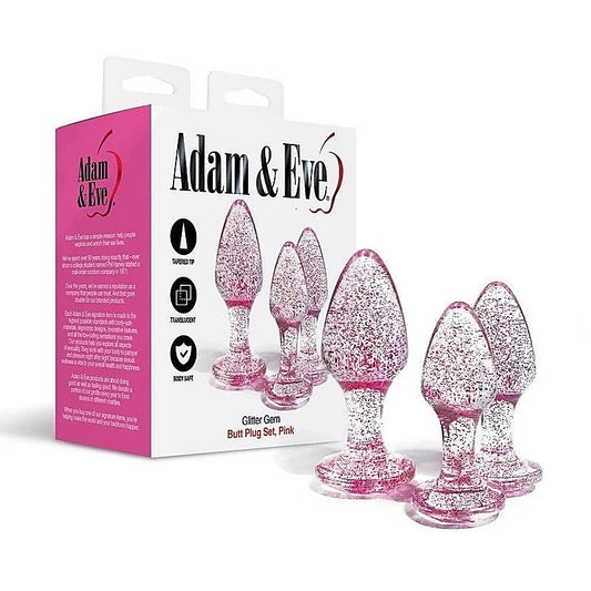 Glitter Gem 3 Piece Butt Plug Set By Adam & Eve - Butt Plugs