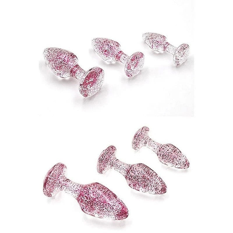 Glitter Gem 3 Piece Butt Plug Set By Adam & Eve - Butt Plugs