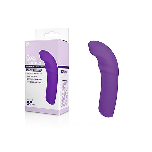 Excellent Power Cozy Pointer USB Rechargeable Curved Mini Vibrator Purple - Mini & Slim Vibrators