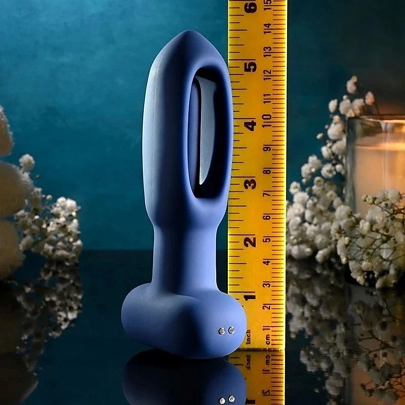 Evolved THE FLAPPER Vibrating and Flapping Butt Plug with Remote Blue - Butt Plugs