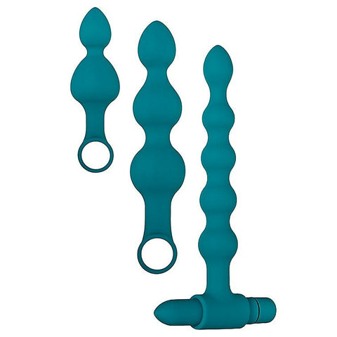 Vibrating Bumpy Anal Bead Set By Adam & Eve - Anal Beads and Balls