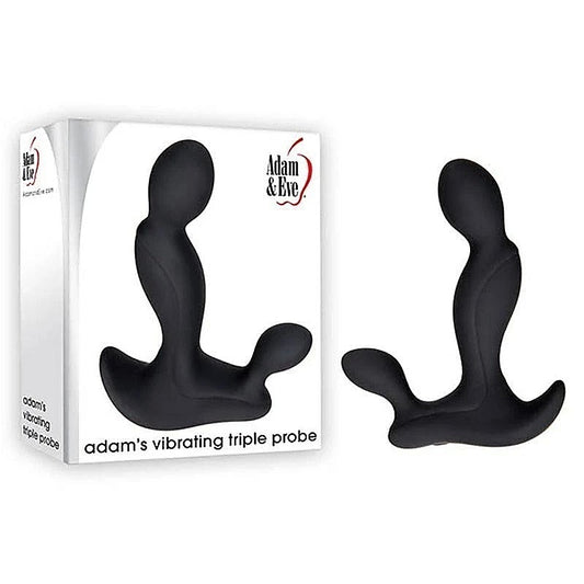 Adam and Eve Adam's Vibrating Triple Prostate Massager Black - Prostate Toys