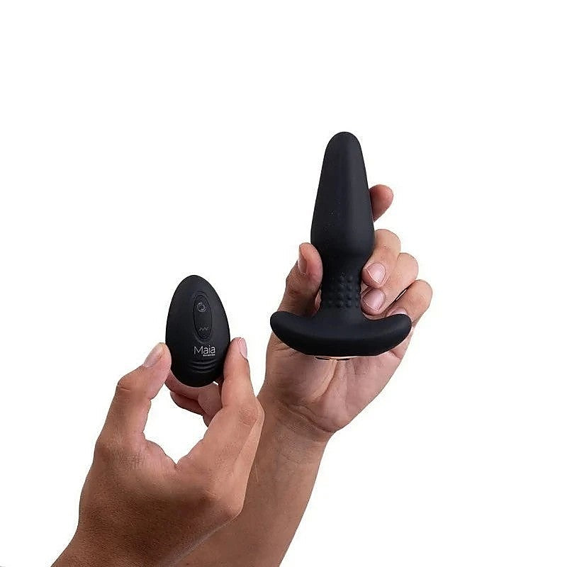 Maia DEVIN USB Rechargeable Vibrating Butt Plug Black - Butt Plugs