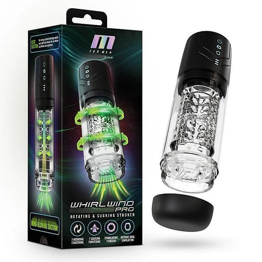 Blush Novelties M For Men Whirlwind Pro Rotating & Sucking Auto Mens Stroker Clear