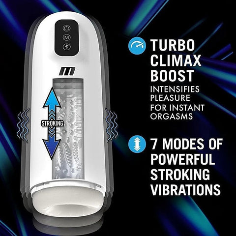 Blush Novelties M For Men Robo-Bator USB Rechargeable Vibrating Mens Stroker White
