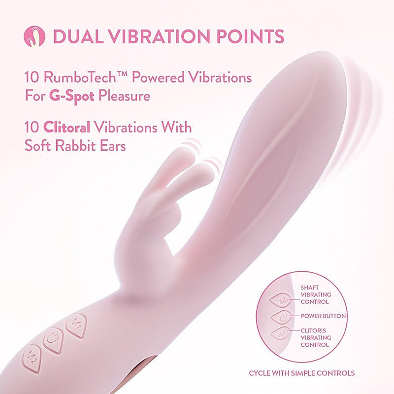 Blush Novelties Morgan USB Rechargeable Rabbit Vibrator Pink - Rabbit Vibrators
