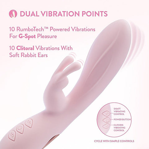 Blush Novelties Morgan USB Rechargeable Rabbit Vibrator Pink - Rabbit Vibrators