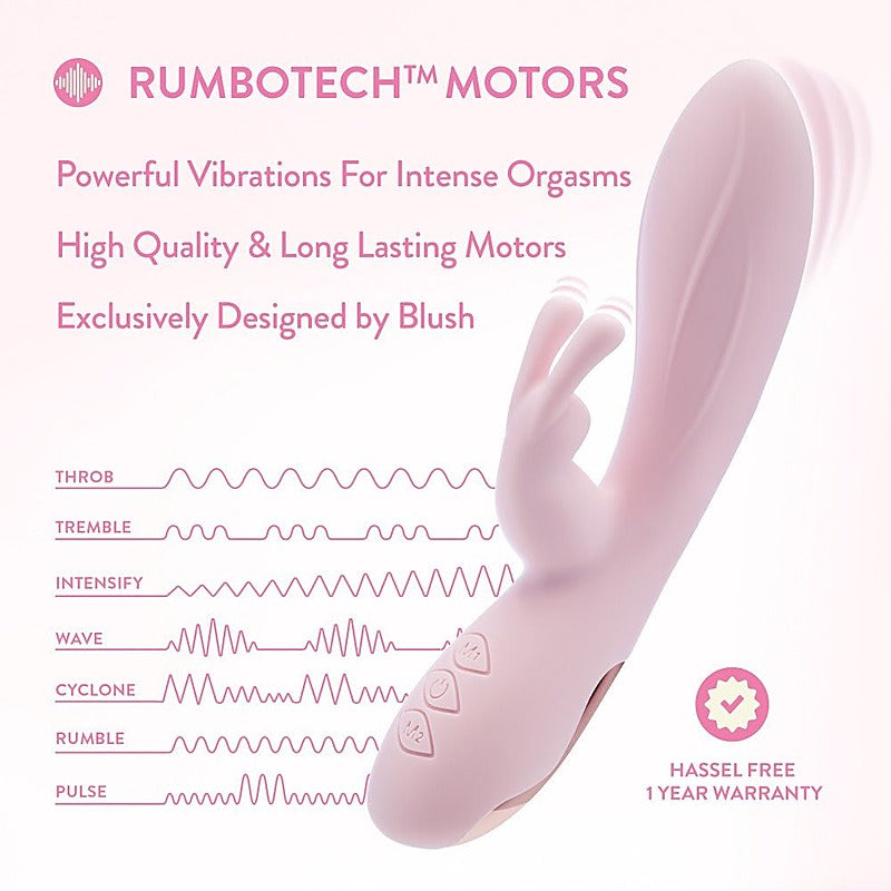 Blush Novelties Morgan USB Rechargeable Rabbit Vibrator Pink - Rabbit Vibrators