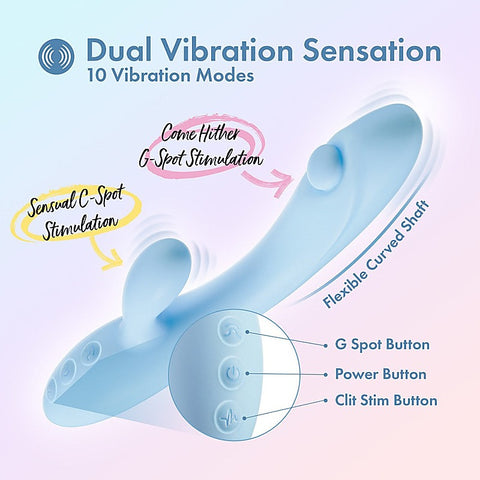 Blush Novelties Play With Me Moondust Magic Rabbit Vibrator Blue