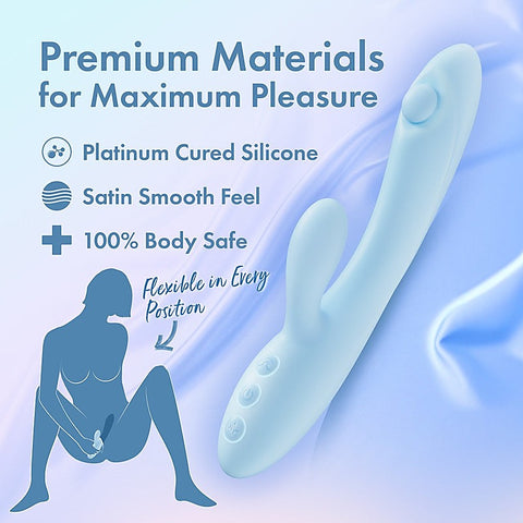 Blush Novelties Play With Me Moondust Magic Rabbit Vibrator Blue
