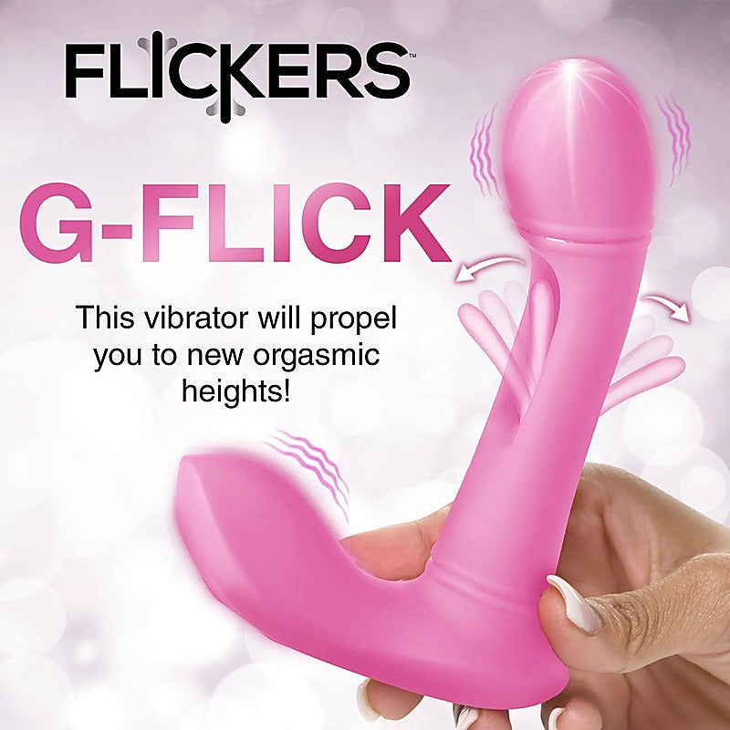 XR Brands Inmi Flickers G Flick Flicking G Spot Vibrator With Remote Pink - G-Spot Vibrators