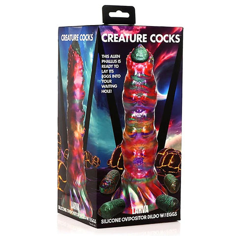 Larva Silicone Ovipositor Dildo w/ Eggs by XR Brands - Realistic Dildos