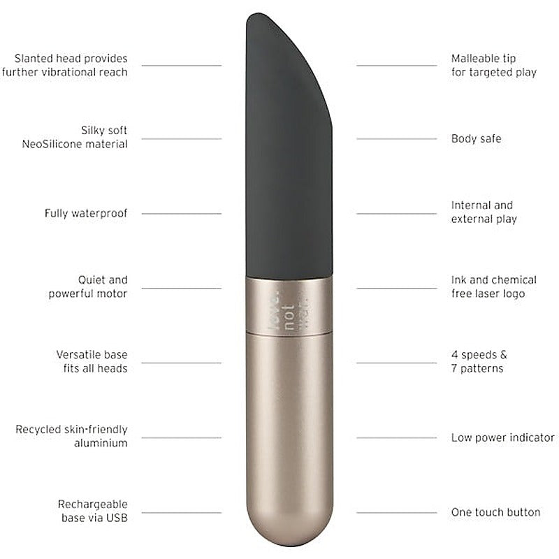 Amore Clitoral Bullet Vibrator By Love Not War - Bullet Vibrators