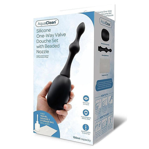 Xgen Products AquaClean Silicone 1 Way Valve Douche Set with Beaded Nozzle