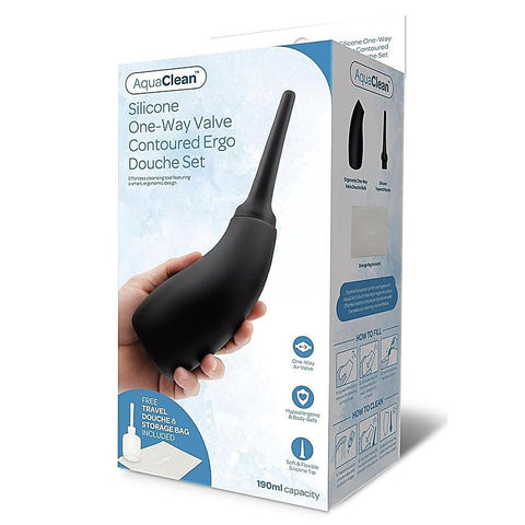 Xgen Products AquaClean Silicone 1 Way Valve Contoured Ergo Anal Douche Set - Enemas and Douches