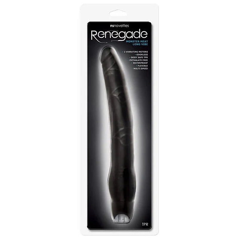 NS Novelties Renegade Monster Meat Supersized Vibrating Dildo Black 30.5cm - Vibrating Dildos