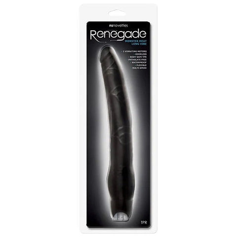 NS Novelties Renegade Monster Meat Supersized Vibrating Dildo Black 30.5cm - Vibrating Dildos