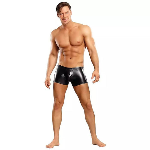 Male Power Faux Leather Pouch Short By Magic Silk - His Fetish
