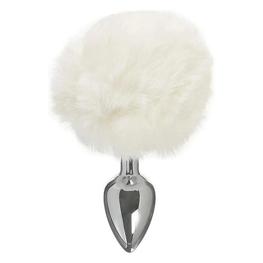 Tailz Semi-Flexible White Bunny Tail Anal Plug By Xr Brands - Butt Plugs