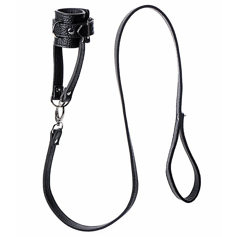 Strict Adjustable Ball Stretcher With Leash By Xr Brands - Ball and Cock Toys