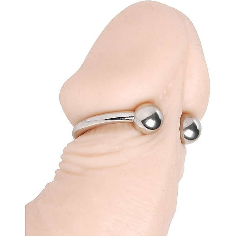 Master Series Pressure Point Beaded Stainless Steel Glans - Steel Cock Rings