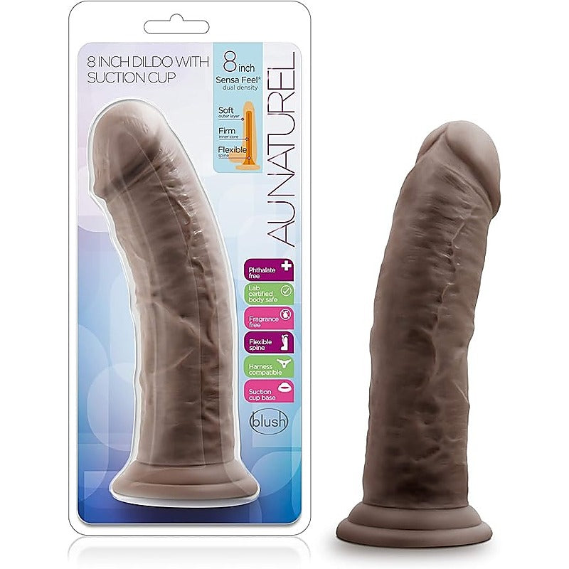 Au Naturel Realistic Dildo with Suction Cup Vanilla 8 inch - Realistic Dildos