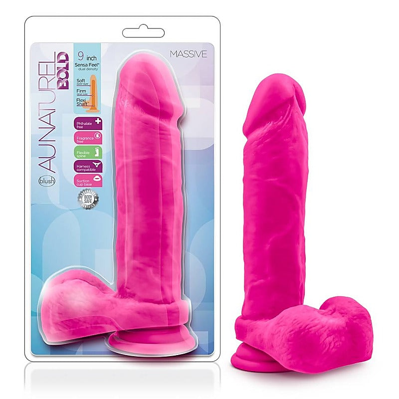 Au Naturel Bold Massive 9 Inch Dong By Blush Novelties - Realistic Dildos