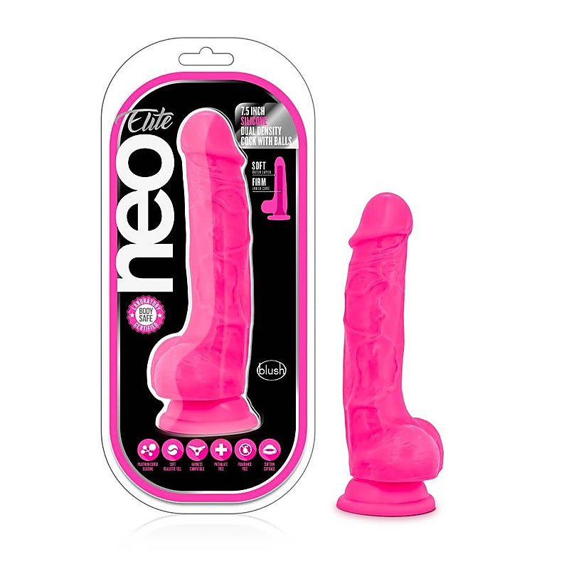 Neo Elite 7.5 Inch Silicone Dual Density Realistic Cock With Balls - Realistic Dildos