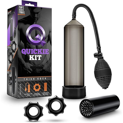 Quickie Kit Thick Cock Penis Pump Set Black - Penis Pumps And Stretchers