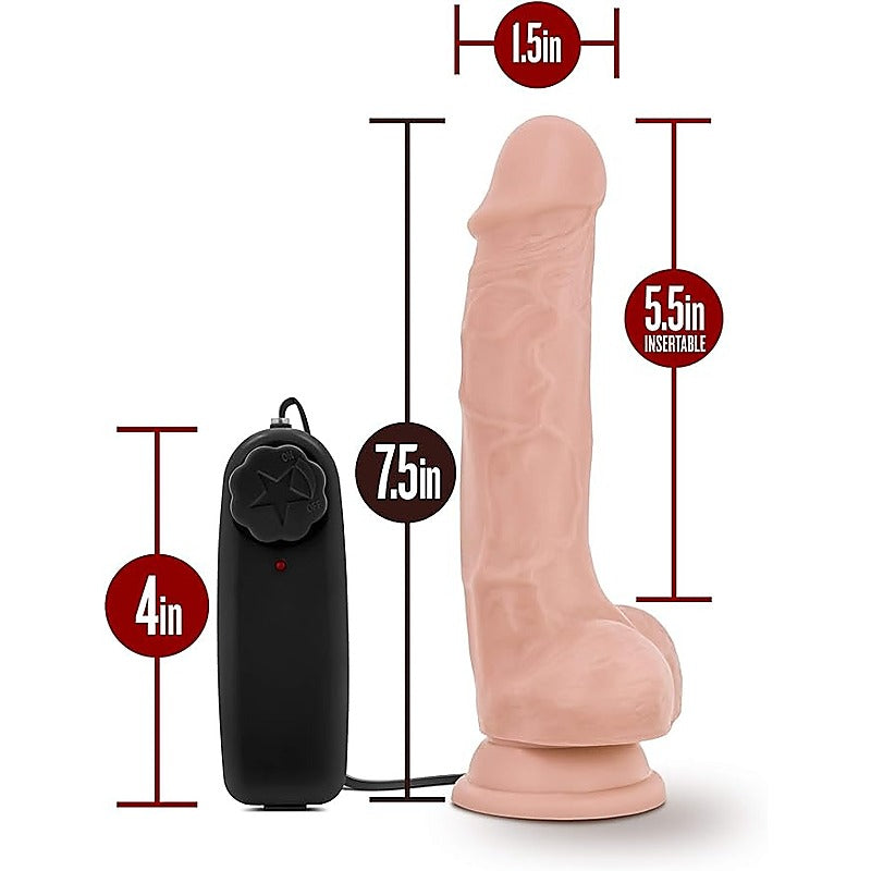 Dr Skin Dr Tim Vibrating Cock with Suction Cup Vanilla 7.5 Inch - Vibrating Dildos