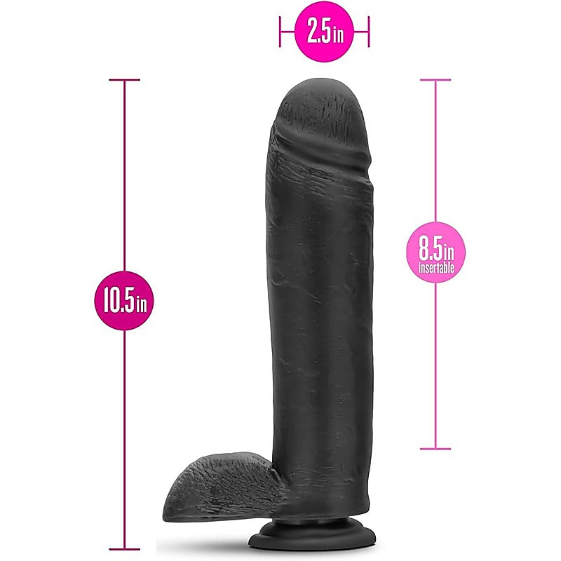 Au Naturel Bold Huge Suction Cup Realistic Dildo Black 10.5 Inch - Realistic Dildos