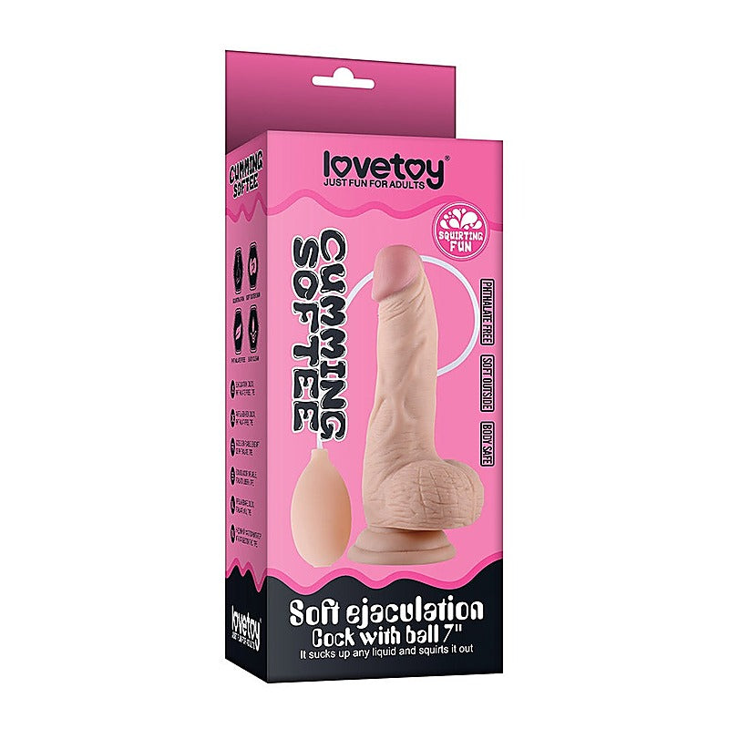 Soft Ejaculation Realistic Cock With Ball By Lovetoy - Realistic Dildos