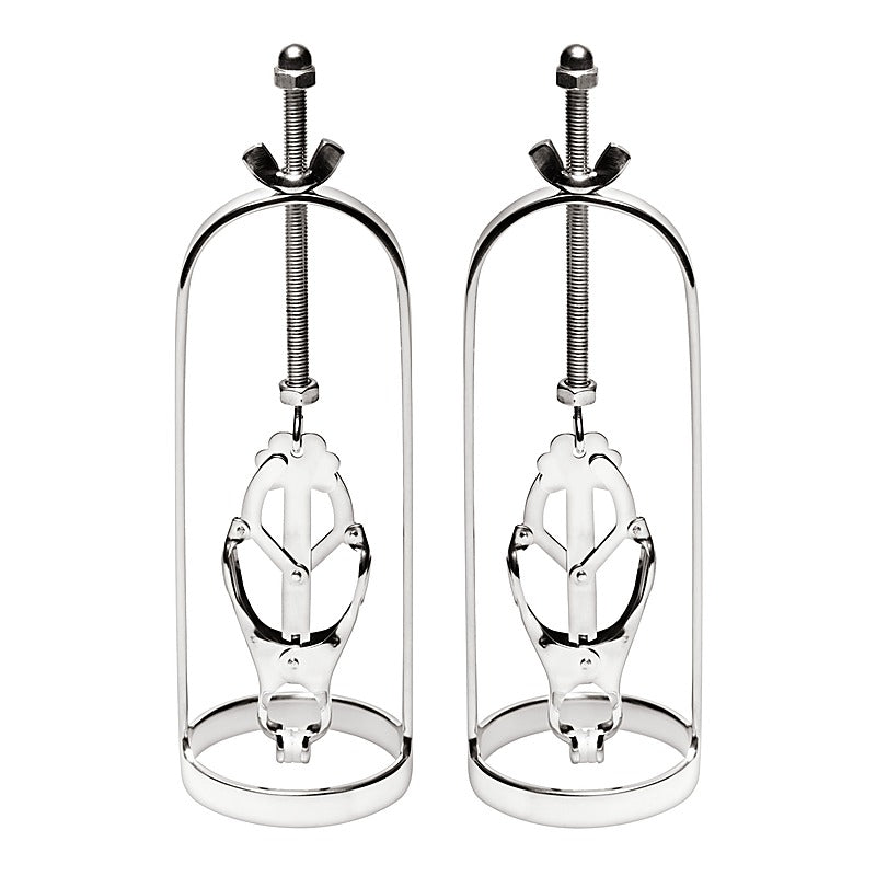 Stainless Steel Clover Clamp Nipple Stretcher by XR Brands - Nipple and Clit Clamps