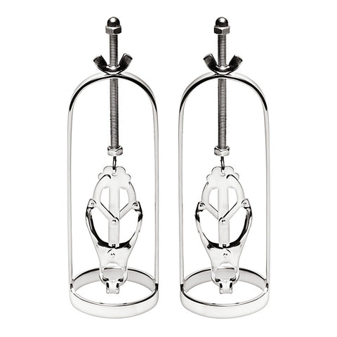 Stainless Steel Clover Clamp Nipple Stretcher by XR Brands - Nipple and Clit Clamps